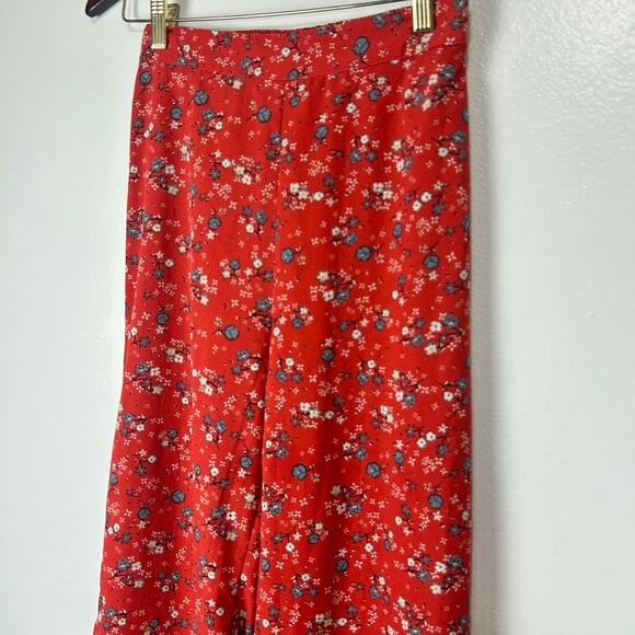 JAPNA Floral Wide Leg Pants Small Womens Flowy Boho Casual Flowers - Picture 6 of 11
